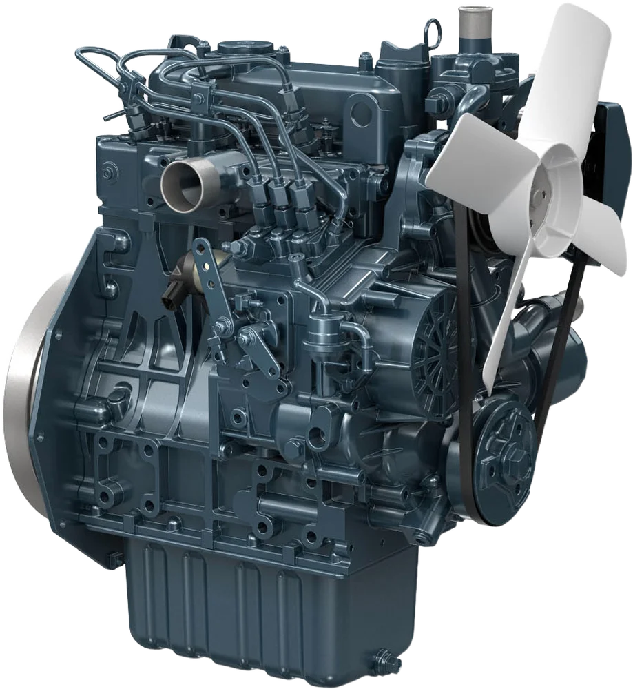 Motor diésel Kubota D1005-E4B, 24 HP, 3 cilindros, Serie 05 — distribuidor oficial en Chile