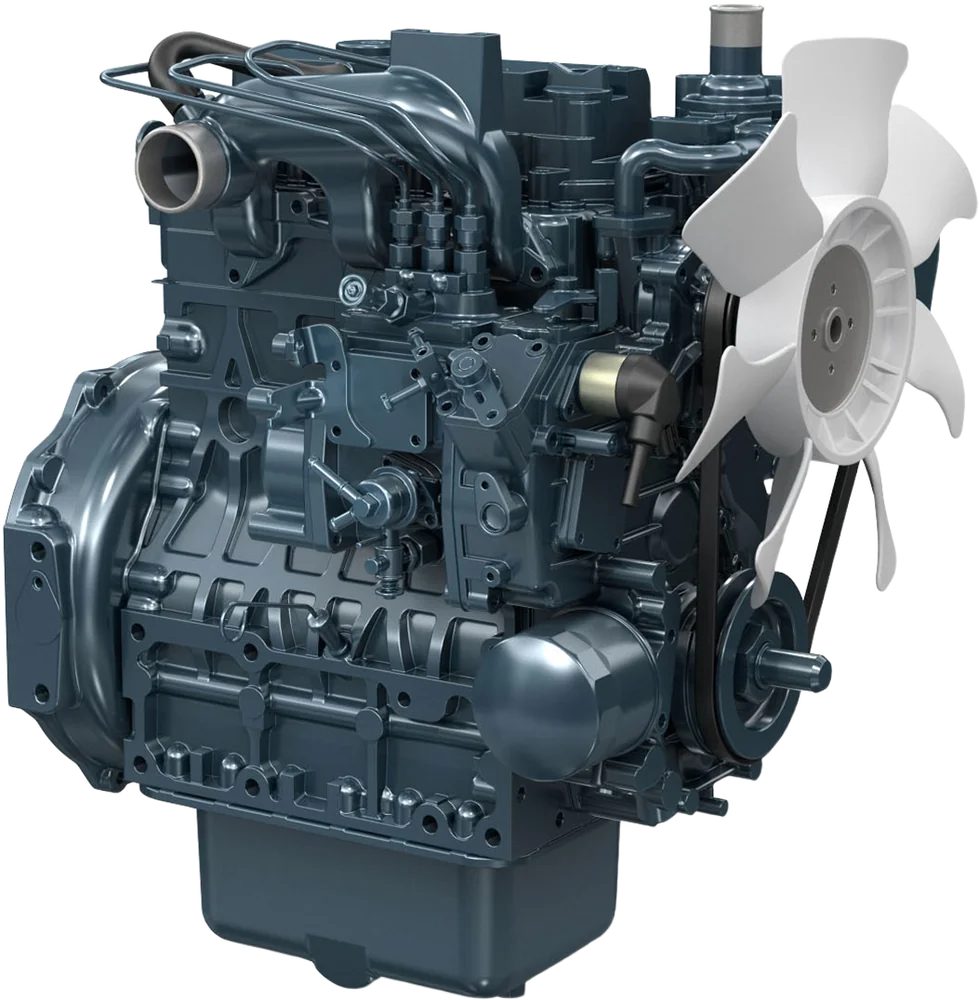 Motor diésel Kubota D1703-M, 35 HP, 3 cilindros, Serie 03 — distribuidor oficial en Chile