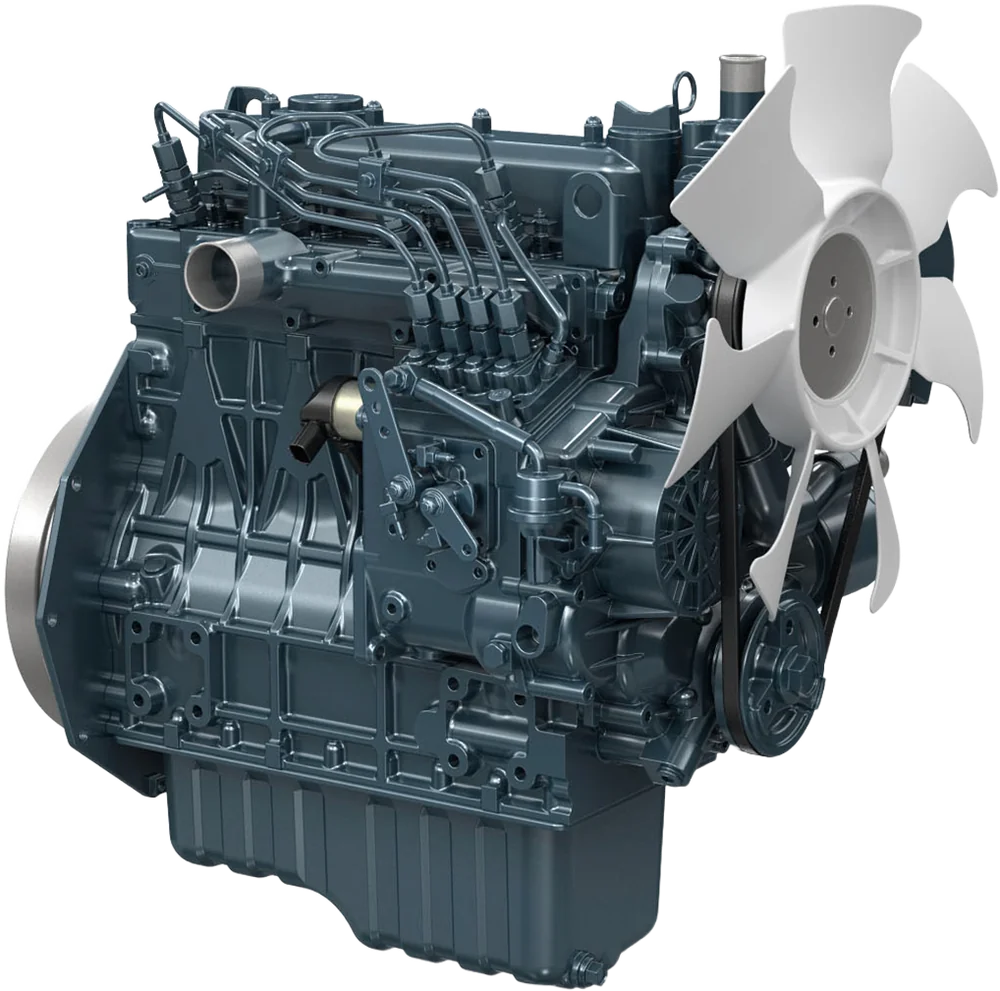 Motor diésel Kubota V1505-E3B, 36 HP, 4 cilindros, Serie 05 — distribuidor oficial en Chile