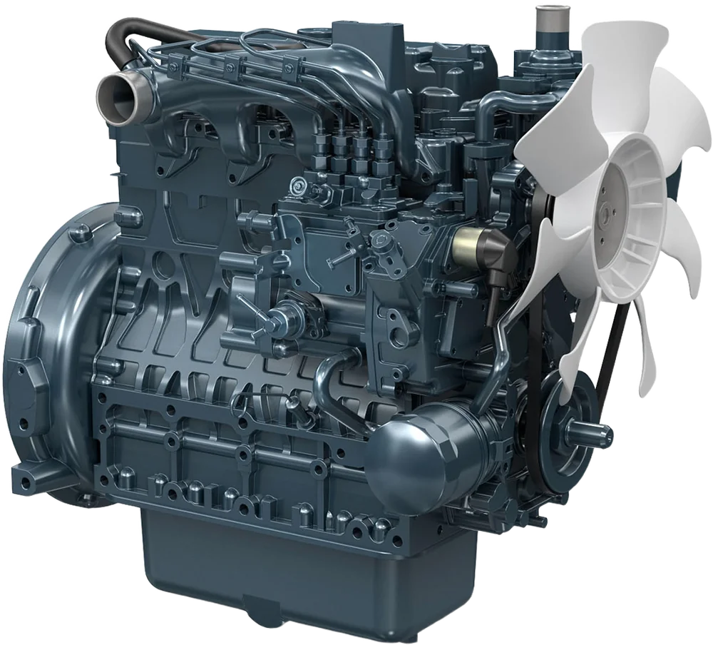 Motor diésel Kubota V2203-M-E3B, 48 HP, 4 cilindros, Serie 03 — distribuidor oficial en Chile