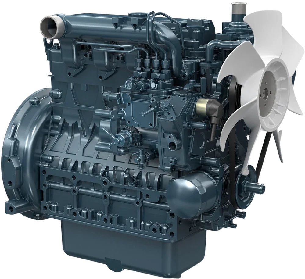Motor diésel Kubota V2403-M-DI-E3B, 49 HP, 4 cilindros, inyección directa, Serie 03 — distribuidor oficial en Chile