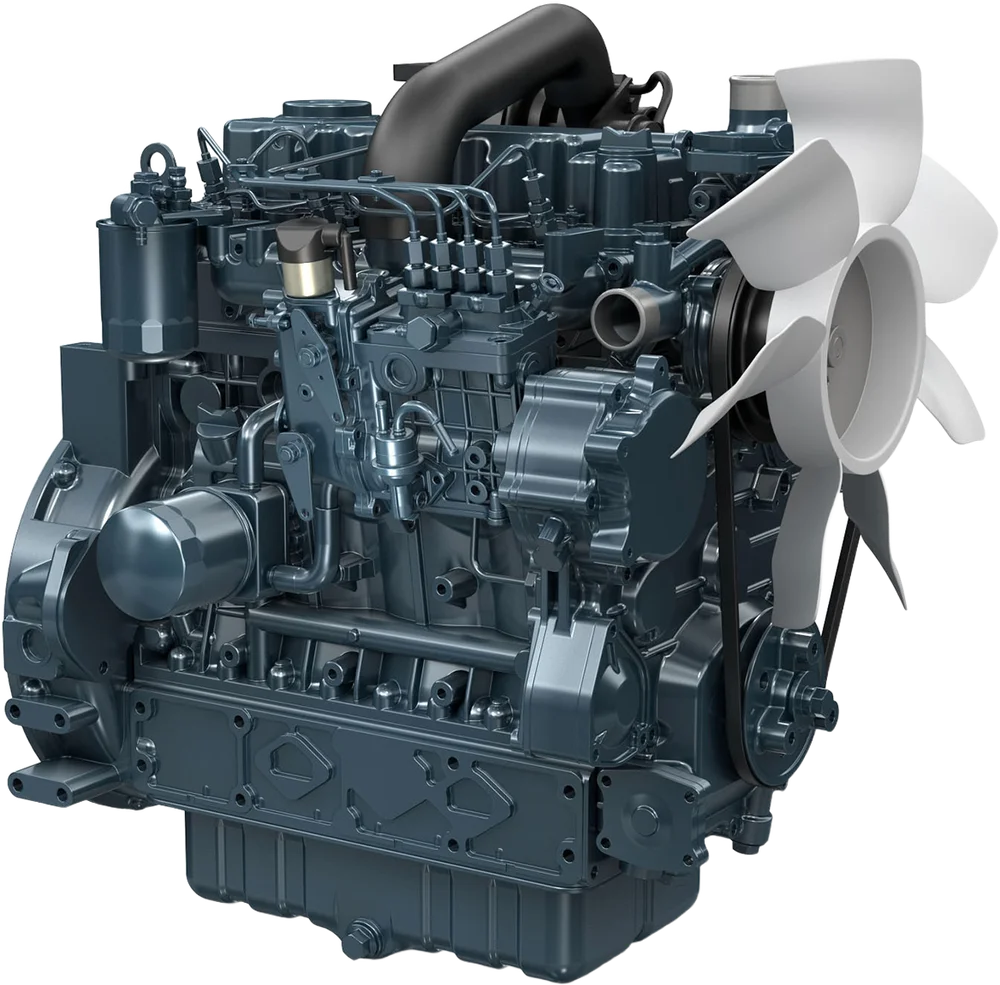 Motor diésel Kubota V3600-T-E3B turboalimentado, 85 HP, 4 cilindros, Serie V — distribuidor oficial en Chile