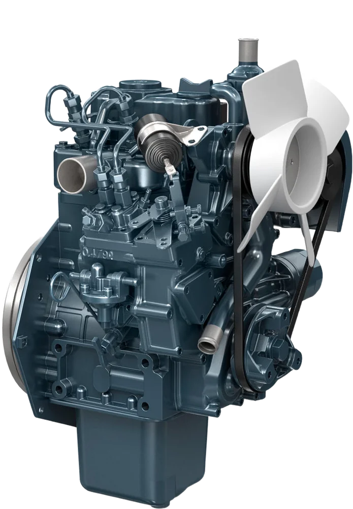 Motor diésel Kubota Z482-E4B, 13.3 HP, 2 cilindros, el más compacto de la gama, Serie Super Mini — distribuidor oficial en Chile